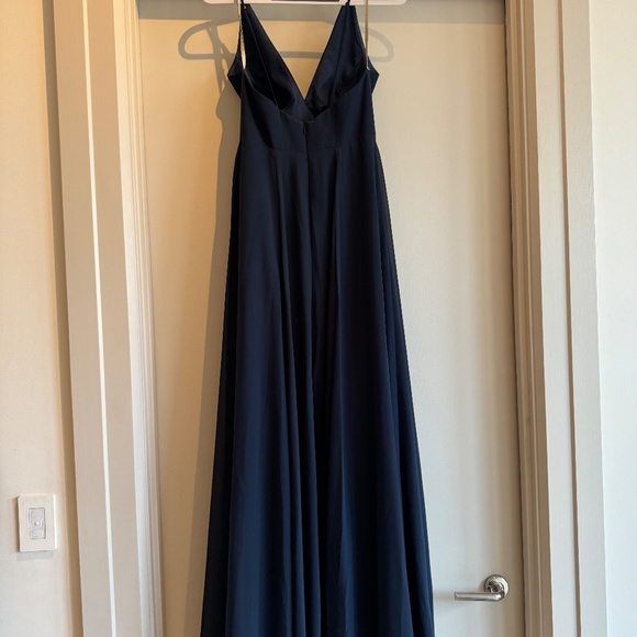 Jenny Yoo "Bryce" Dress in Navy Luxe Chiffon - Picture 4 of 5